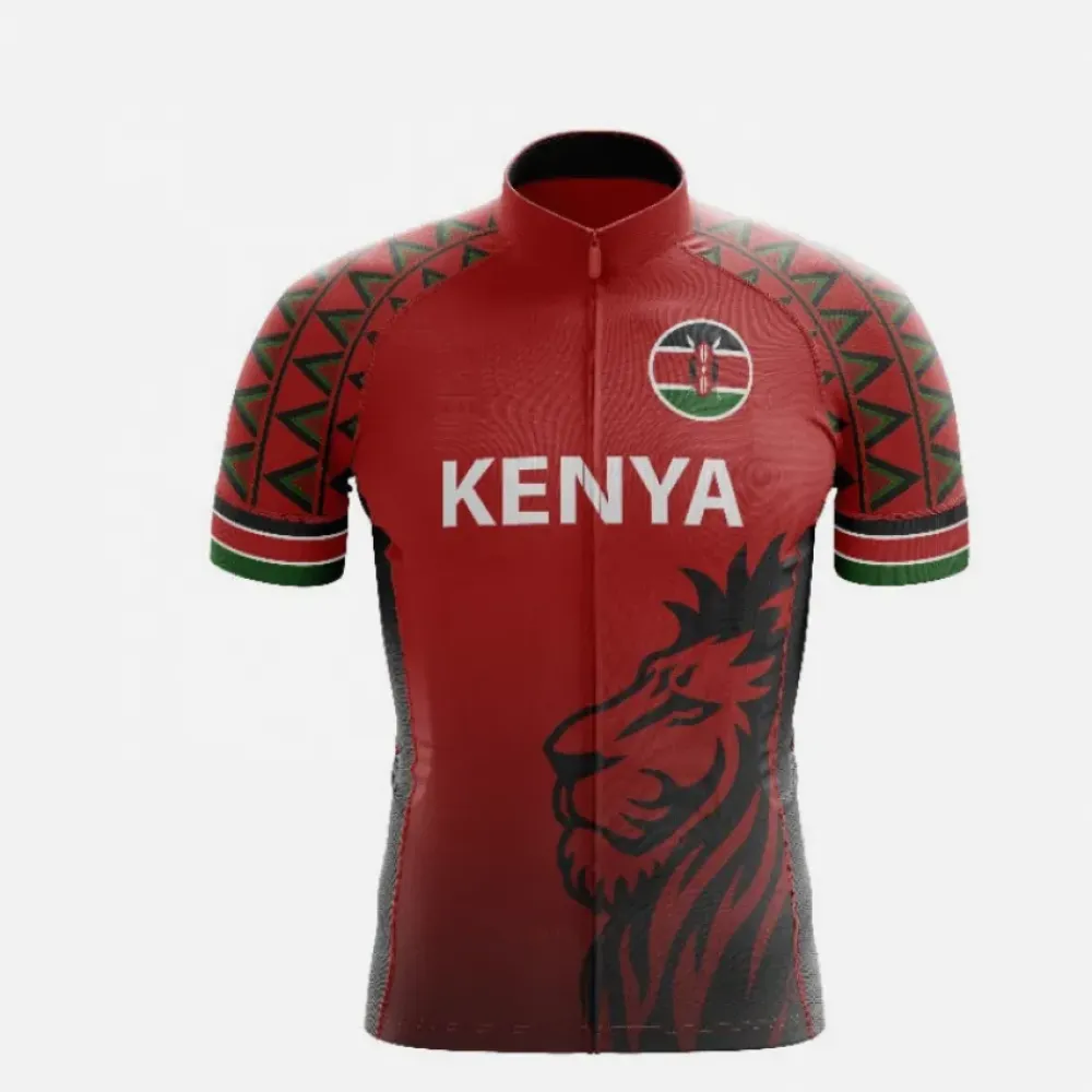 Kenya Lion Cycling Jersey Red/Green/Black