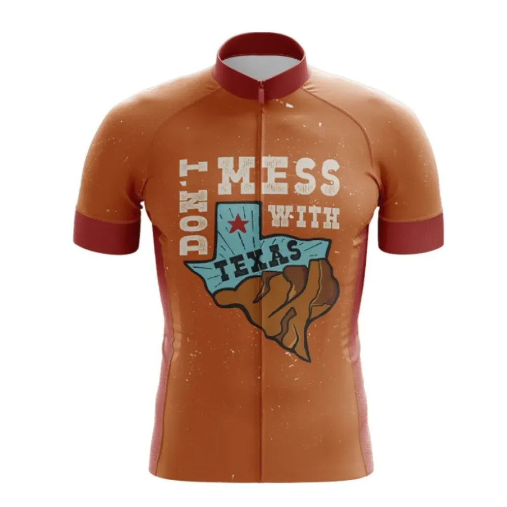 Don't Mess with Texas Cycling Jersey Texan Pride Brown/Red/Turquoise