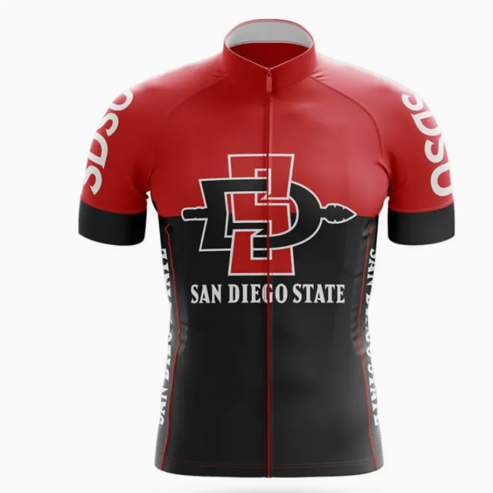 San Diego State University Cycling Jersey Version 2 Red/Black/White