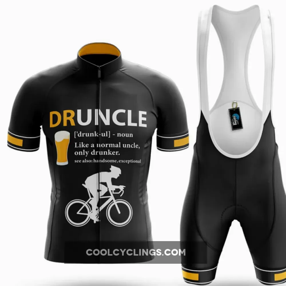 Druncle Cycling Kit Funny Definition Black/Yellow/White
