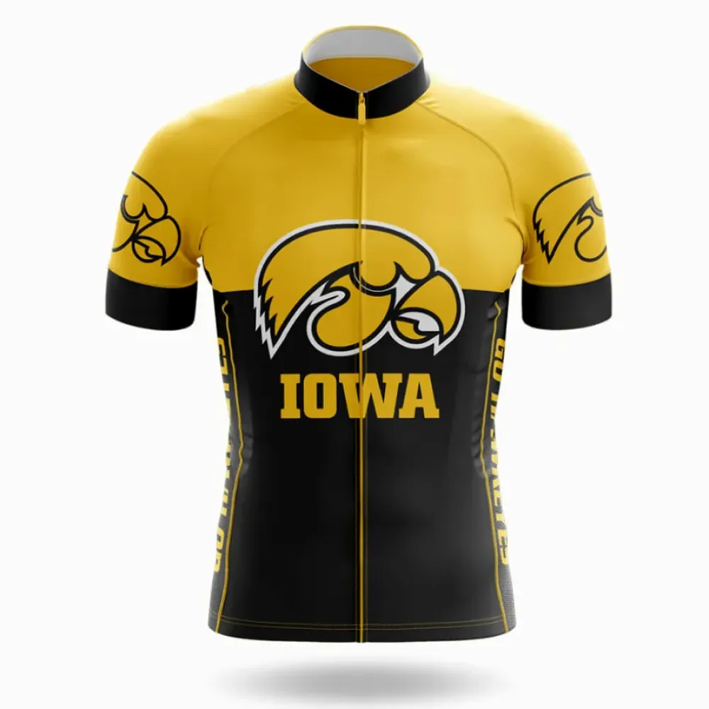 Iowa Cycling Jersey Bold Design Yellow/Black/Gold