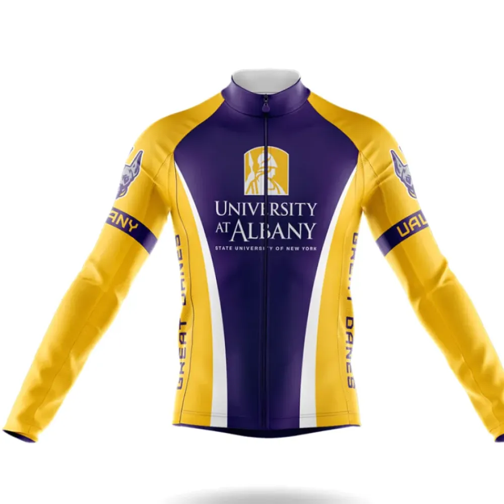 University at Albany Long Sleeve Cycling Jersey Purple/Yellow/Gold