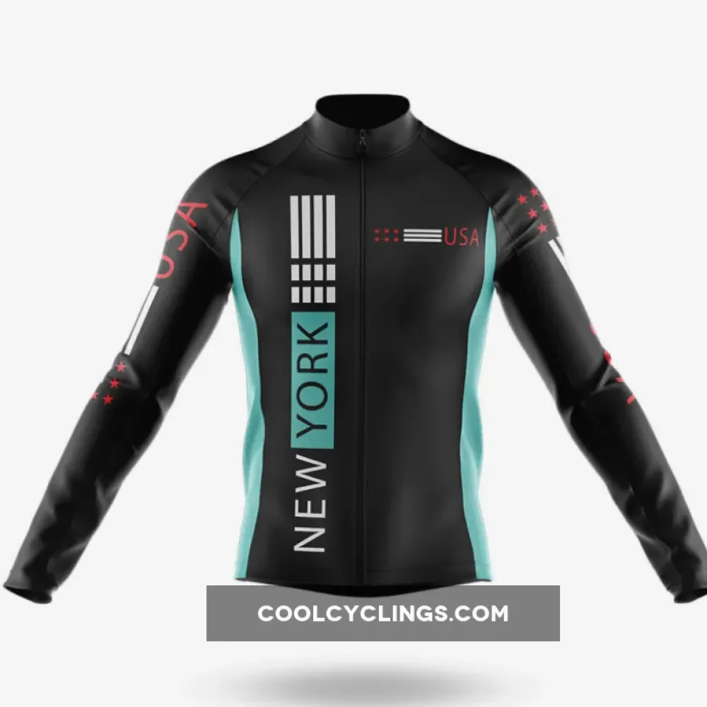 New York USA USA Flag Black/Aqua/Red