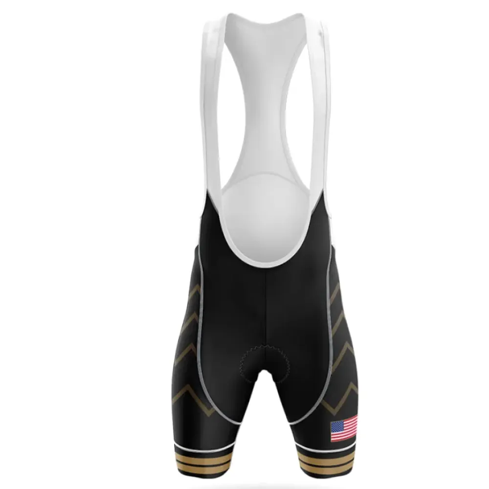 USA V17 Cycling Bibs American Flag Black/Gold/White