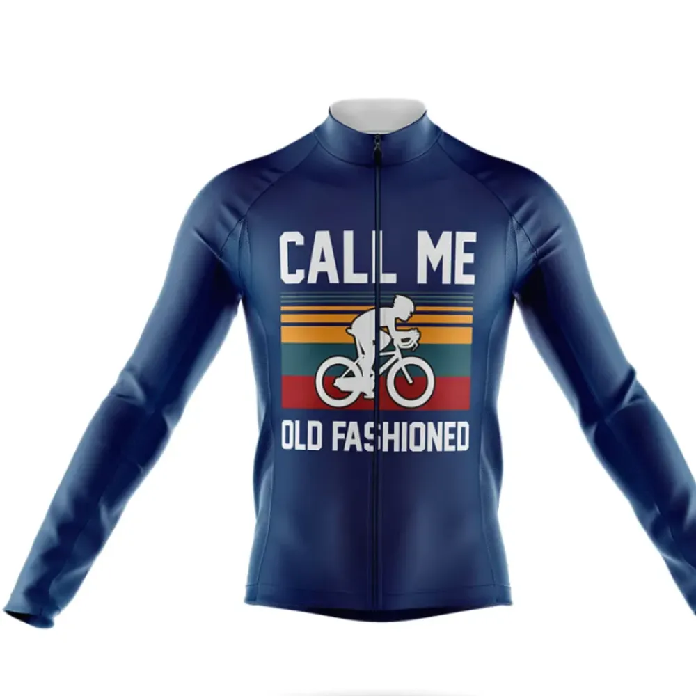 Old Fashioned Navy Long Sleeve Cycling Jersey Ver.2