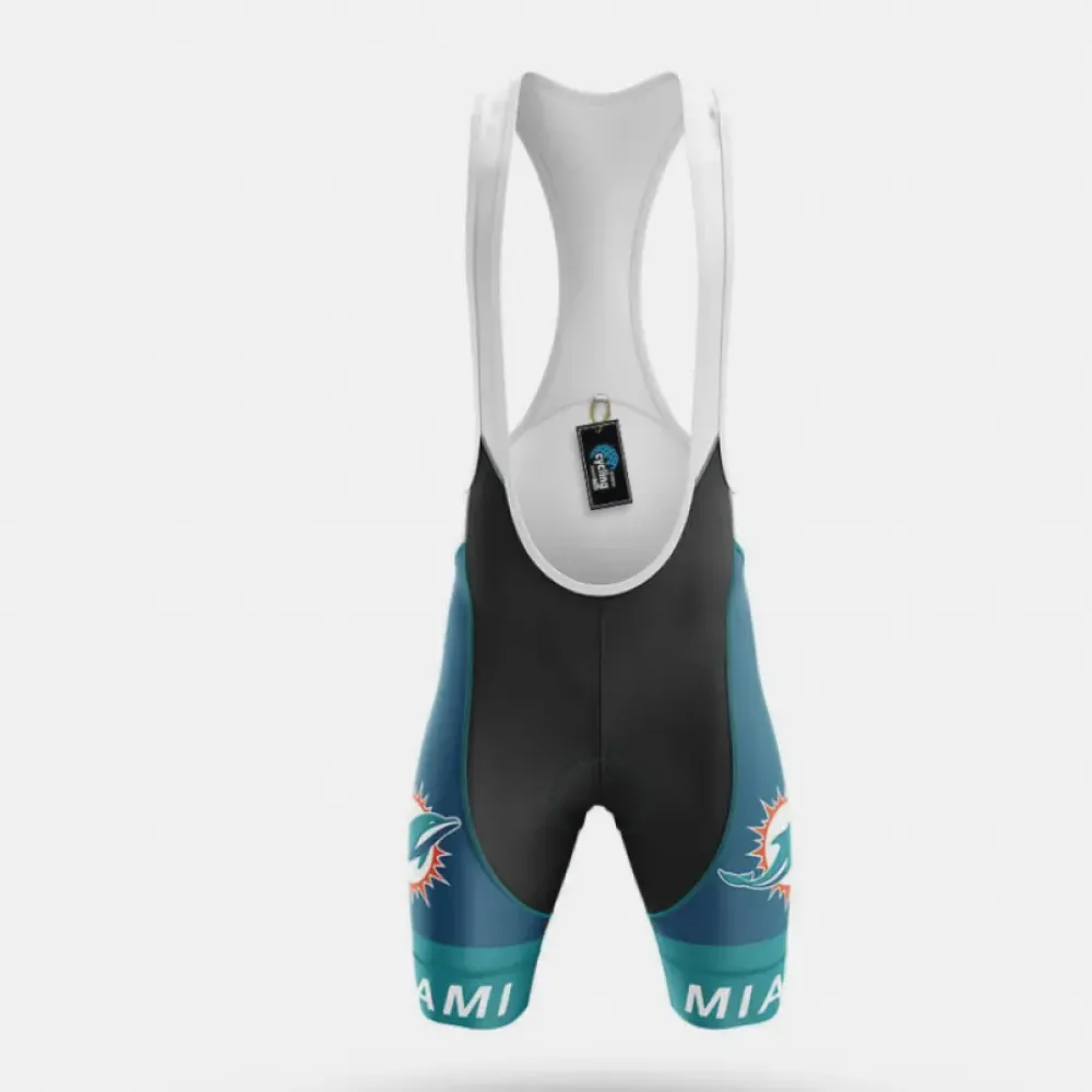 Miami Dolphins Cycling Bibs Breathable Teal/Black/White
