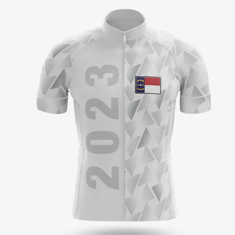 North Carolina 2023 V1 Cycling Jersey Geometric Pattern White/Gray/Pink