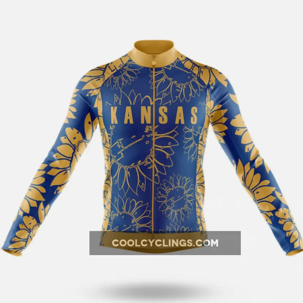 Kansas Symbol Floral Blue/Gold/Sunflower