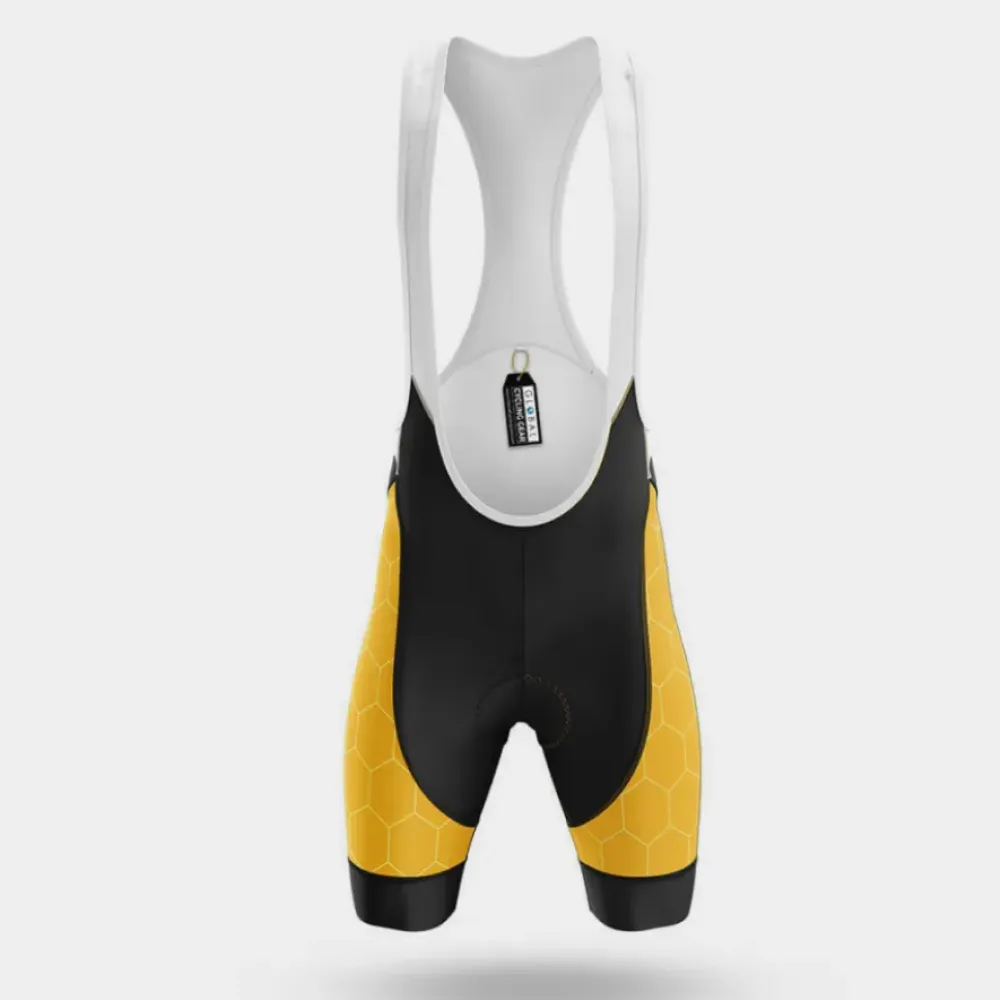 Cycling Bibs V4 Hexagonal Yellow/Black/White