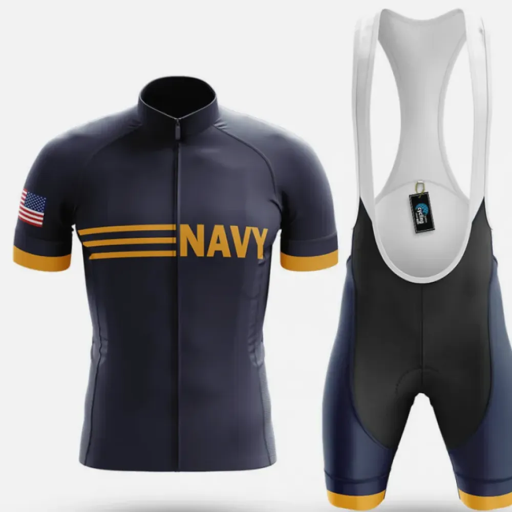 Navy Vintage Cycling Kit Navy/Yellow/White