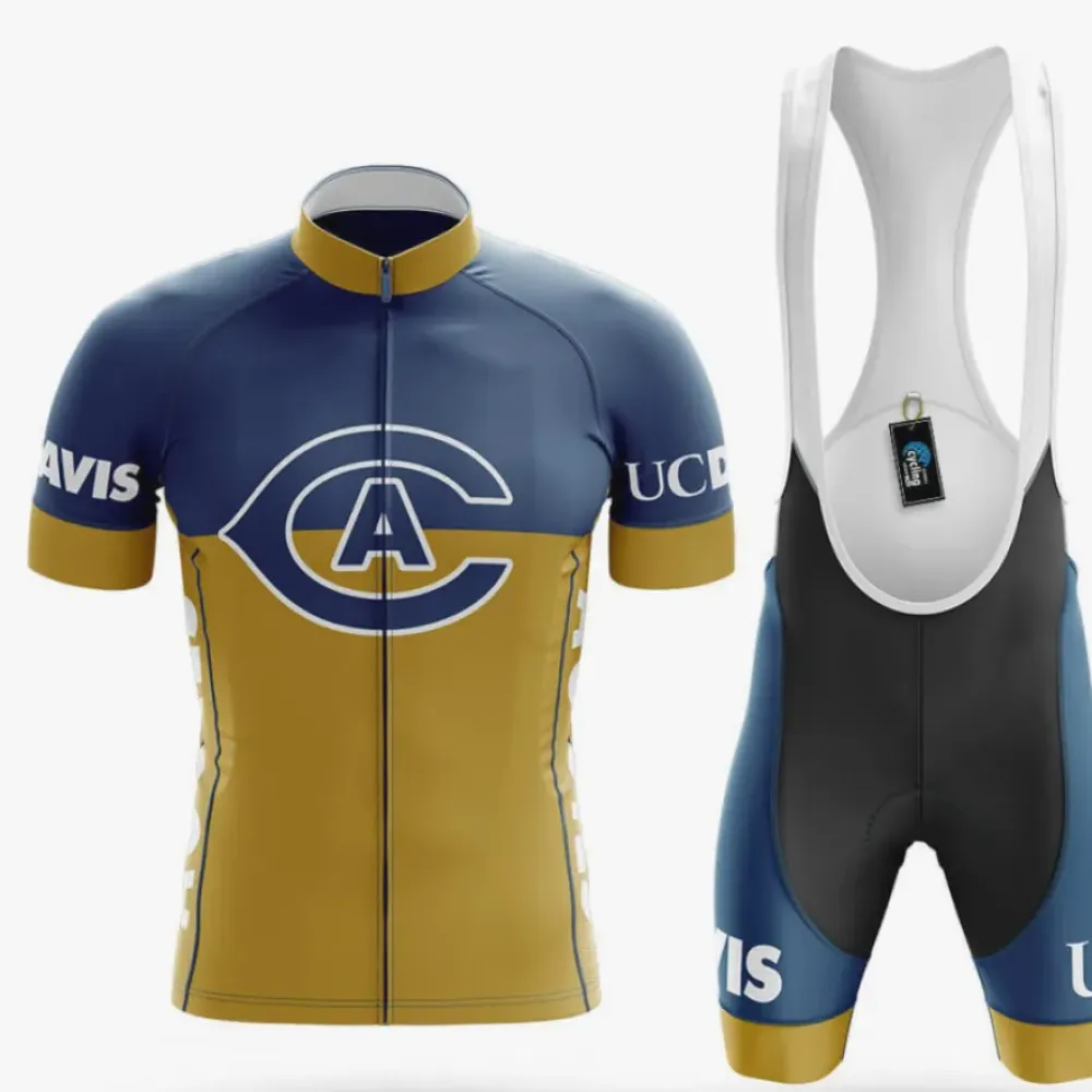 University of California Davis Cycling Kit Full Set Navy/Gold/White