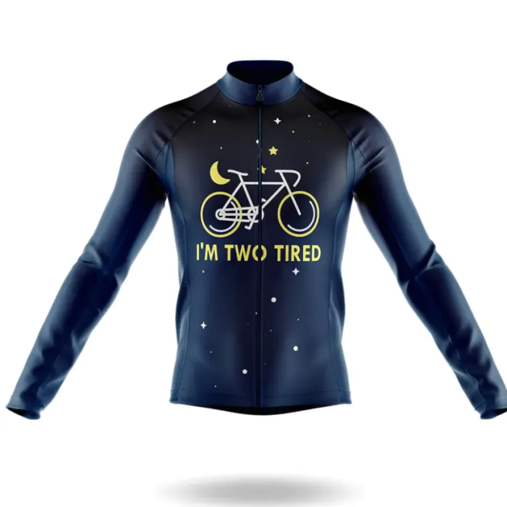 Two Tired Long Sleeve Cycling Jersey Midnight Blue/Yellow/Black