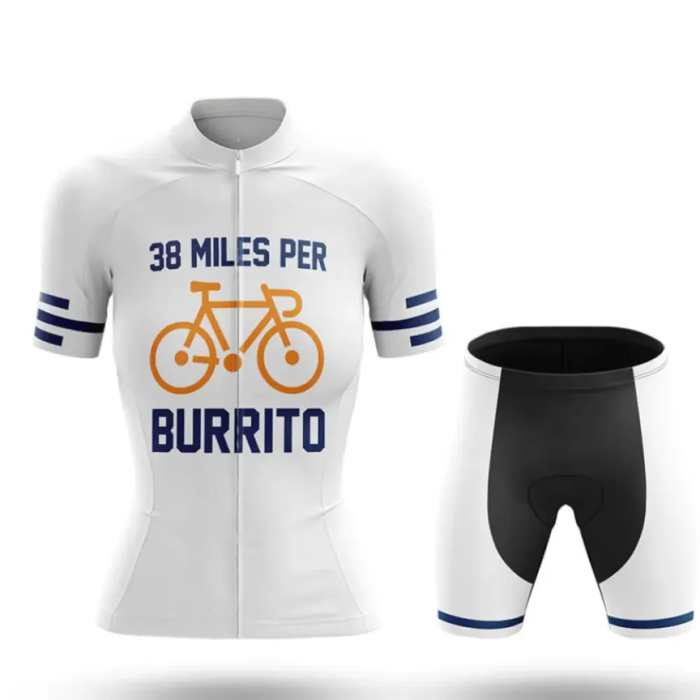 Burrito 38 Miles White/Black/Grey Cycling Kit