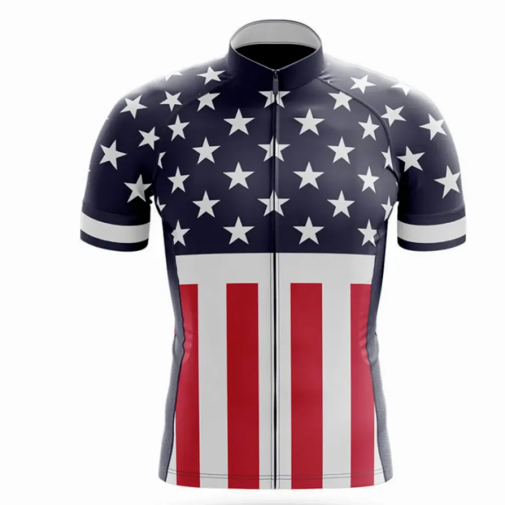 American V5 Cycling Jersey Stars & Stripes Navy/Red/White