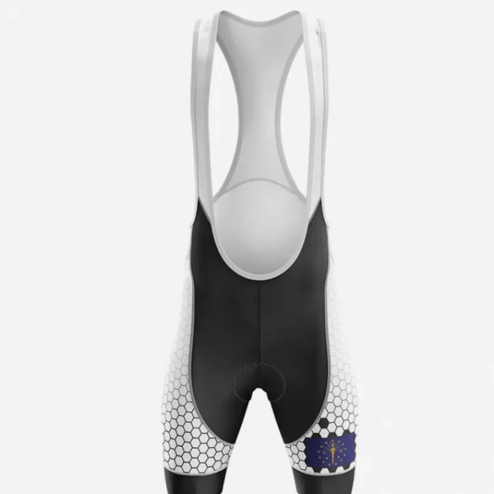 Indiana V7 Cycling Bibs Hexagon Pattern Black/White/Gold