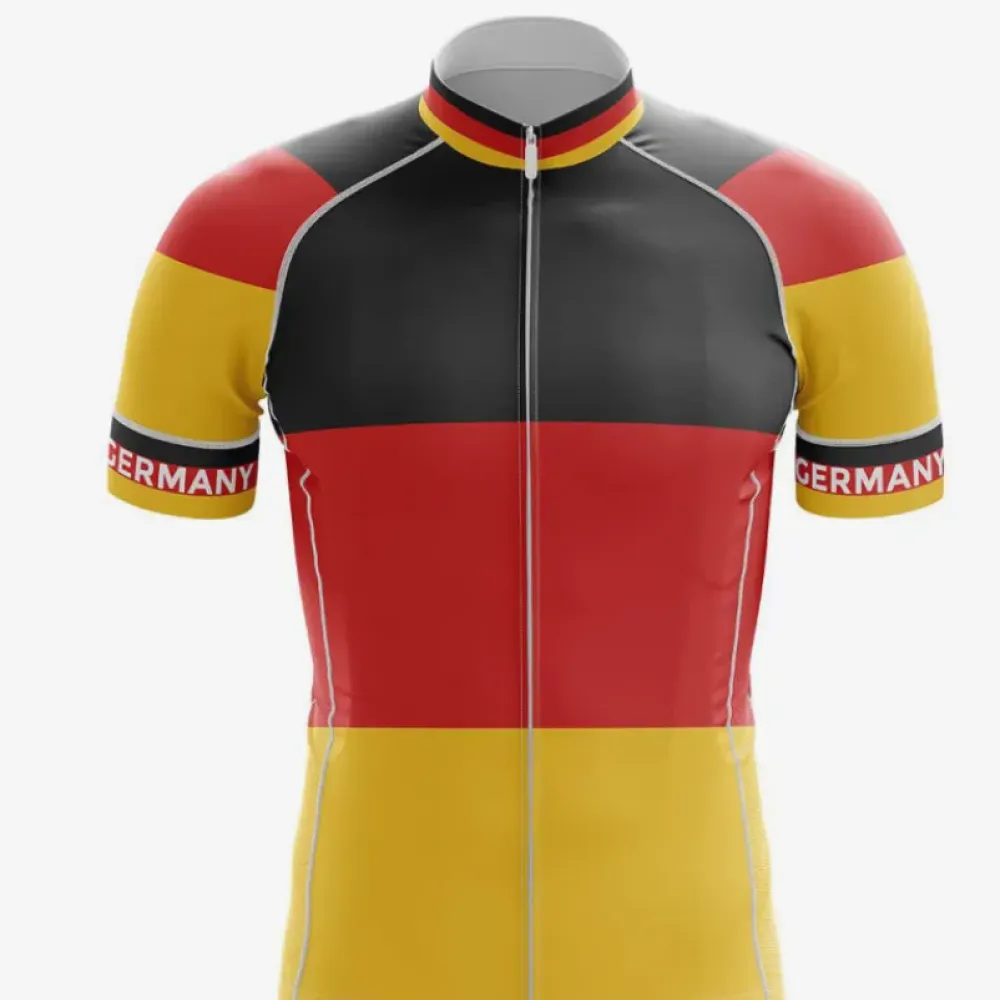 Germany Men's Cycling Jersey Black/Yellow/Red