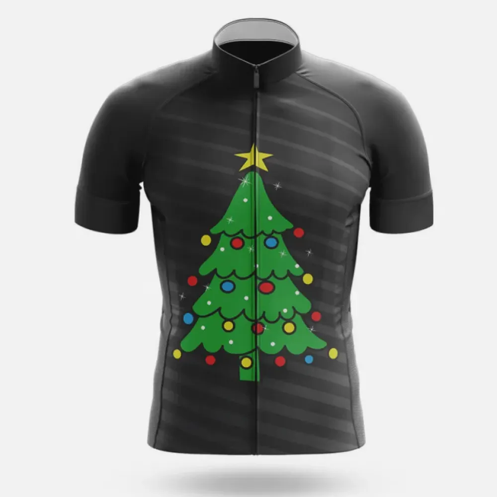 Christmas Tree Cycling Jersey Holiday Sparkle Black/Green/Red
