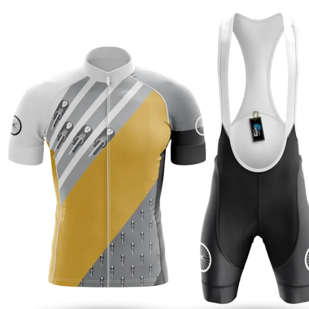 Cycling Kit Retro Feature Gold/White/Silver