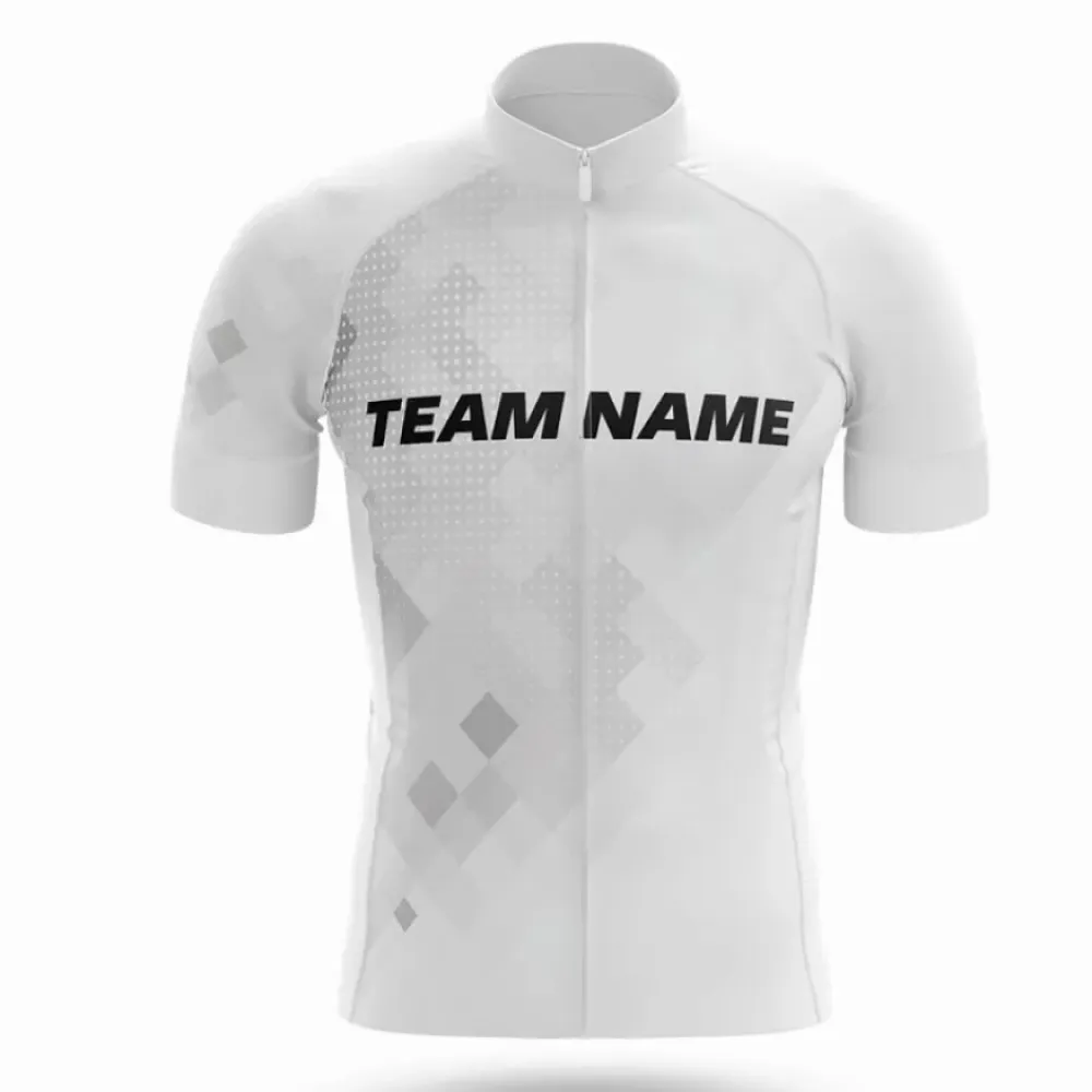 Custom Team Name V11 Cycling Jersey White/Gray/Grey