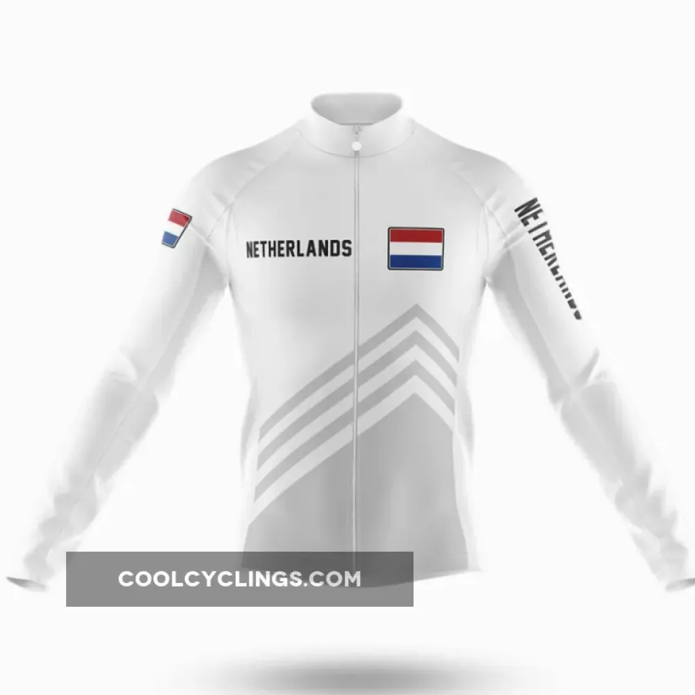 Netherlands S5 Cycling Jersey White/Red/Grey