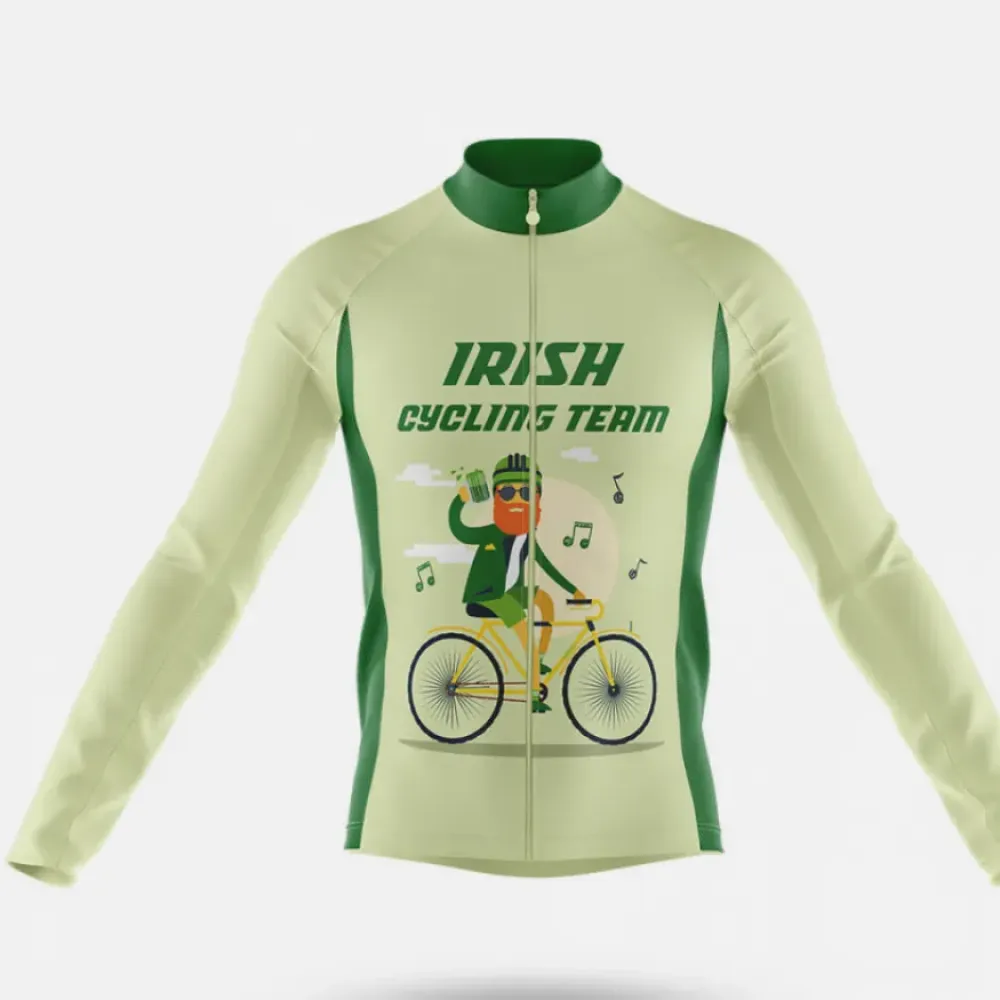 Irish Cycling Team Long Sleeve Green/Beige/Yellow
