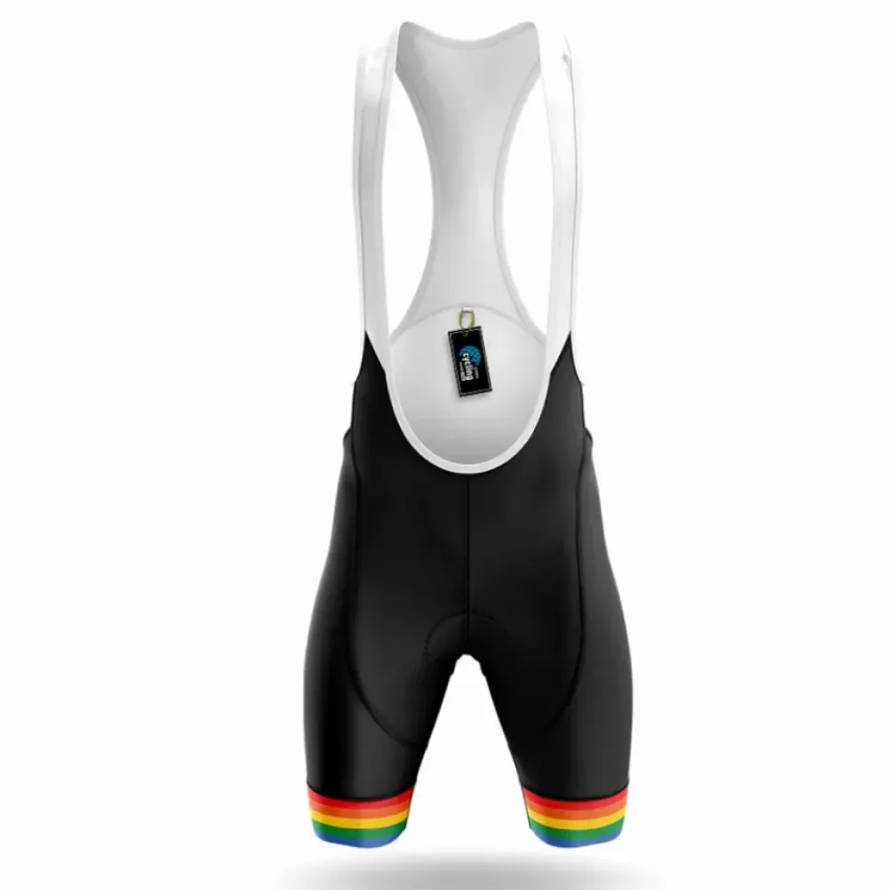 Cycling Bibs Pride Heart Black/Rainbow/White