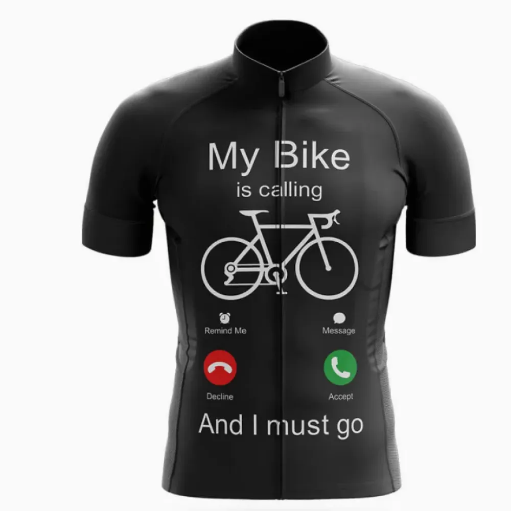 Cycling Jersey My Bike Is Calling Black/Red/Green