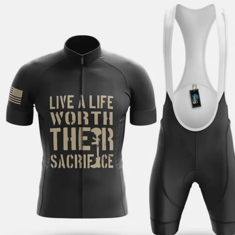 Cycling Kit Live a Life Black/White/Gold
