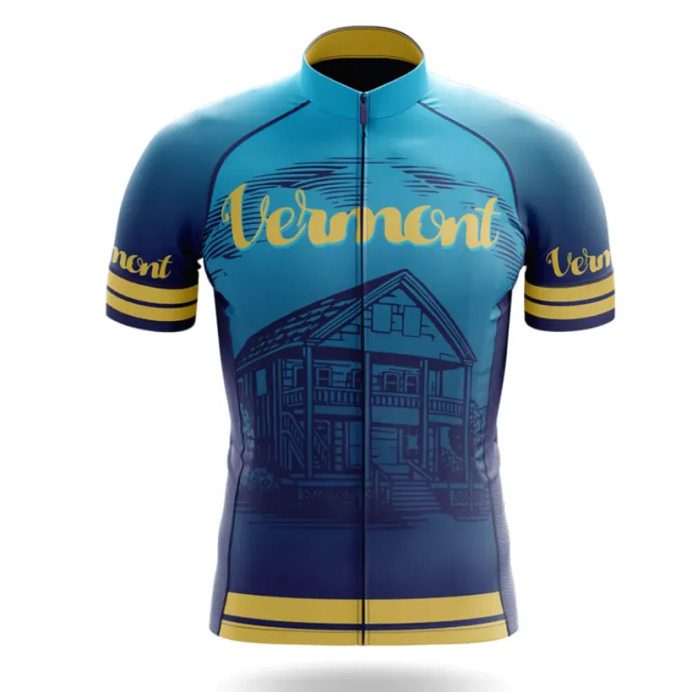 Vermont Symbol Cycling Jersey Blue/Yellow/Grey