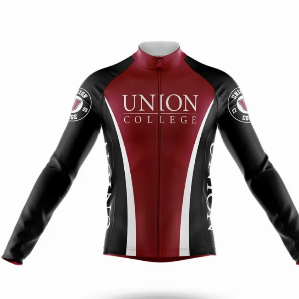 Union College Long Sleeve Cycling Jersey Black/Red/White