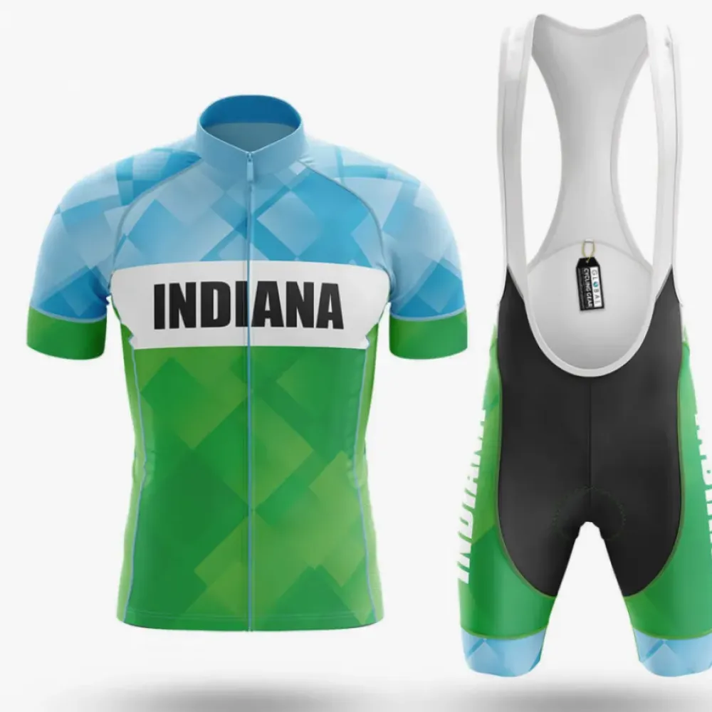 Indiana S3 Cycling Kit Full Set Blue/Green/White