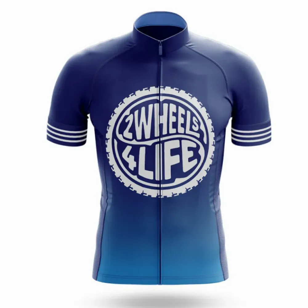 Cycling Jersey 2 Wheels 4 Life Navy/Blue/White