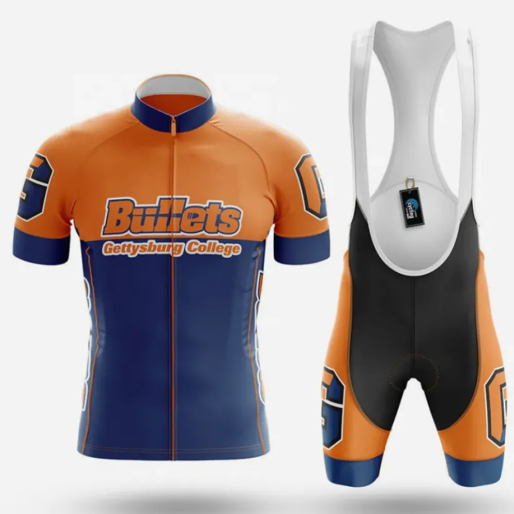 Gettysburg College Cycling Kit Full Set Ver.2 Bullets Orange/Navy/White