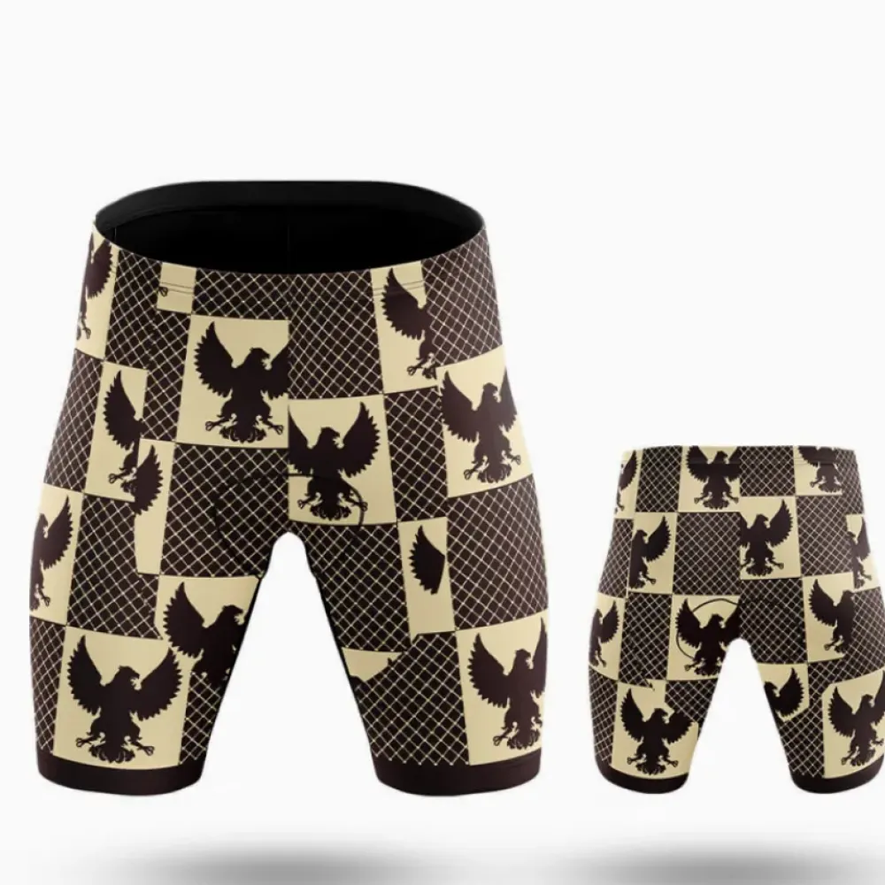 Retro Eagle Cycling Kit Eagle Pattern Black/Gold/Beige