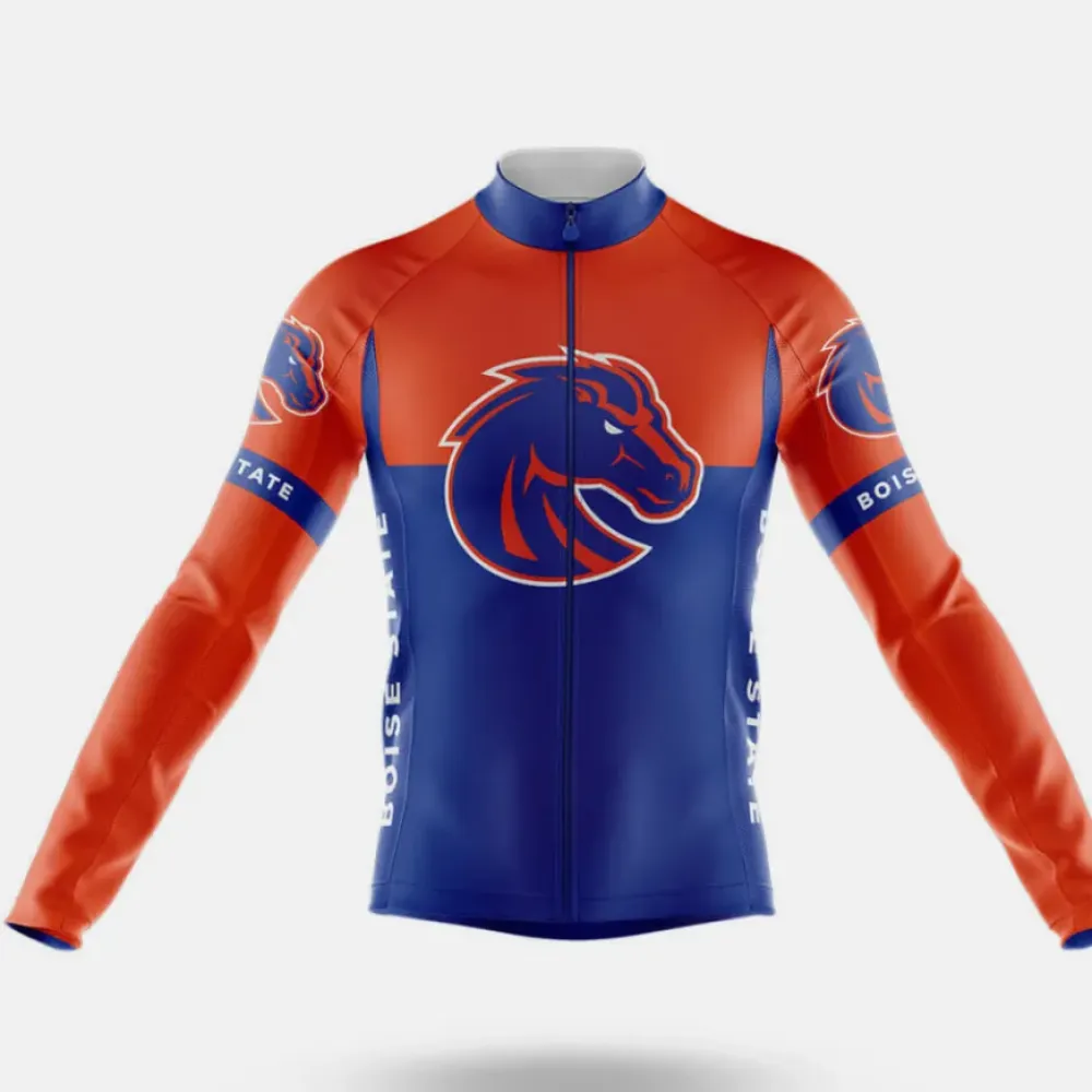 Boise State University Long Sleeve Cycling Jersey Ver.2 Blue/Orange/Navy