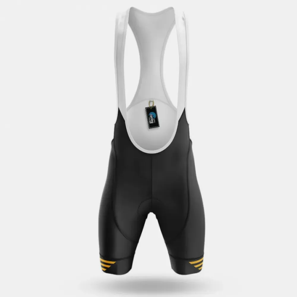 Cycling Bibs Breathable White/Black/Gold
