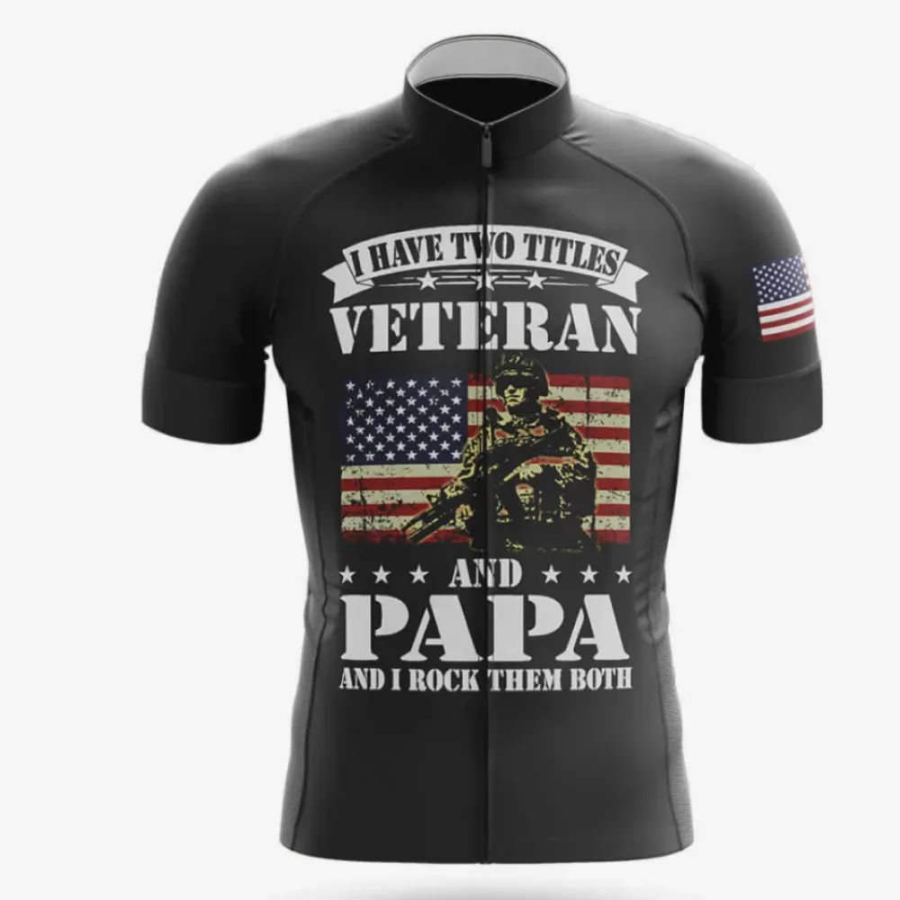 Veteran And Papa Cycling Jersey Black/Red/White