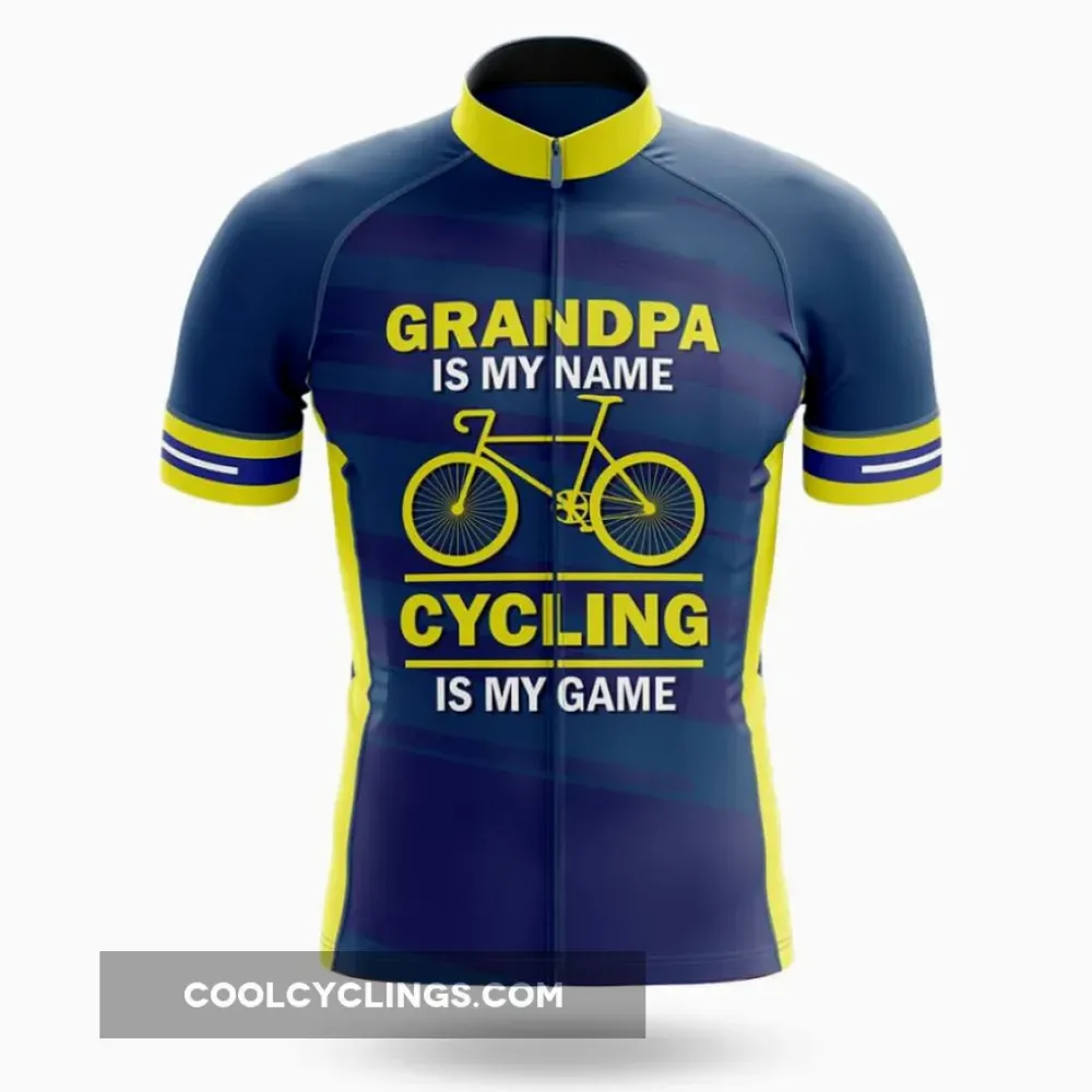 Grandpa Cycling Jersey Navy/Yellow/Blue