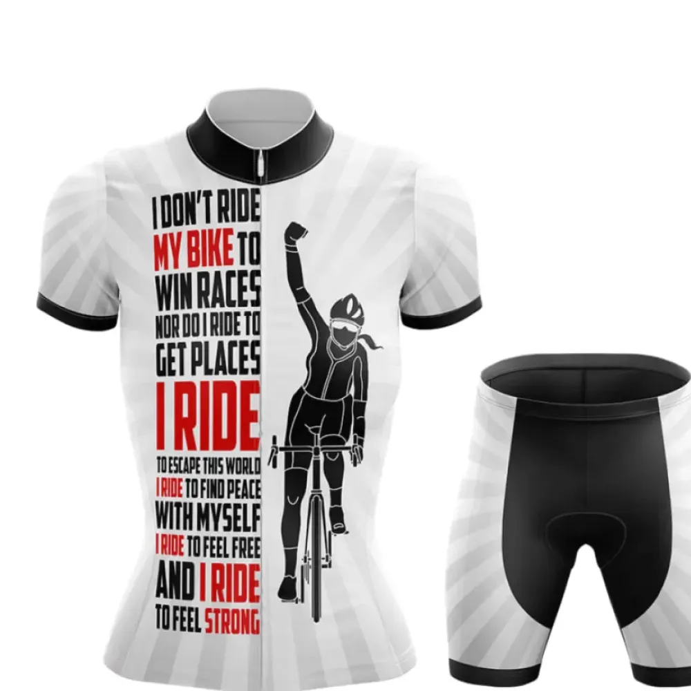 Ride My Bike Women's Cycling Kit Peaceful Ride White/Black/Grey