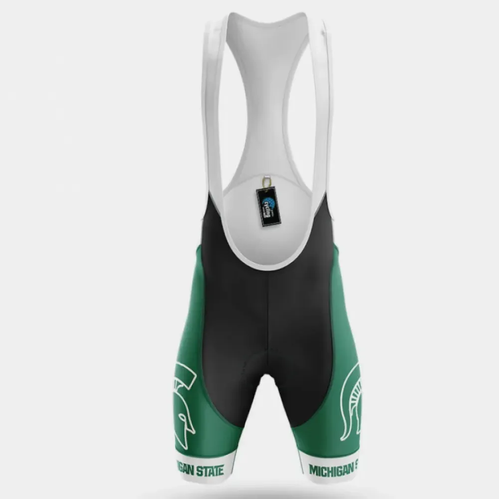 Michigan State Cycling Bibs Comfortable Green/White/Black