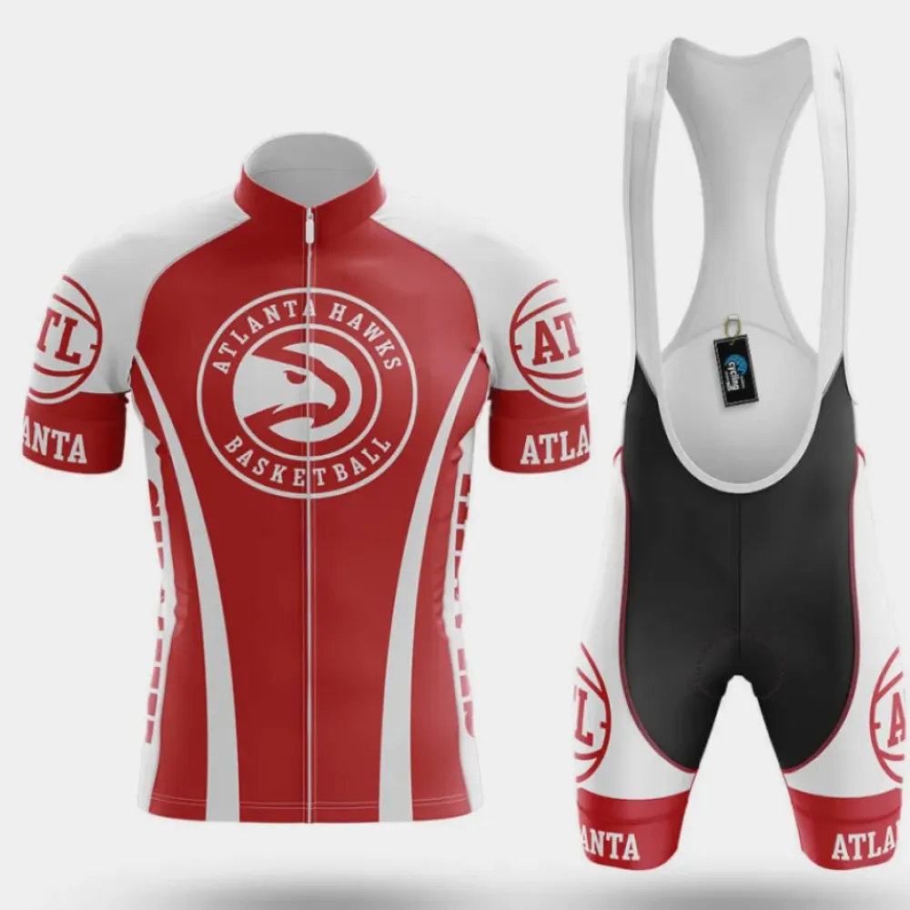 Atlanta Hawks Cycling Kit Full Set Red/White/Black