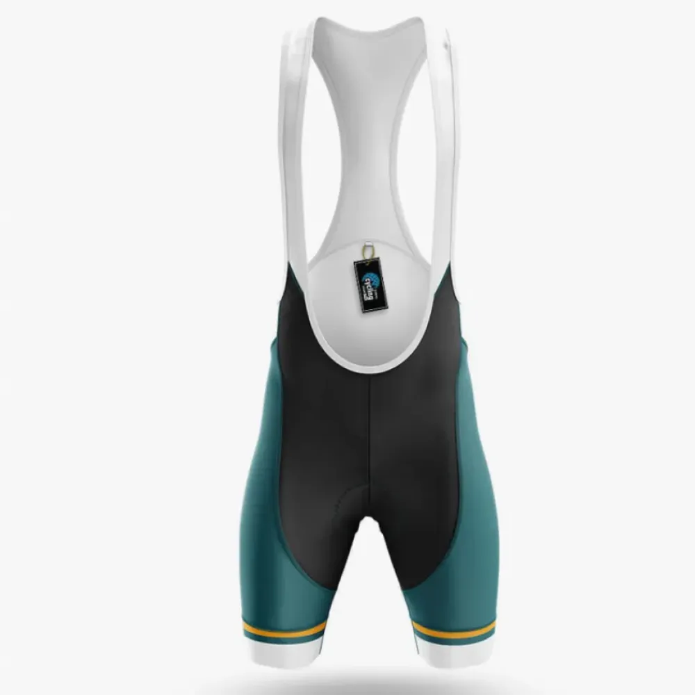 Ride And Shine Cycling Bibs Breathable Teal/White/Gold