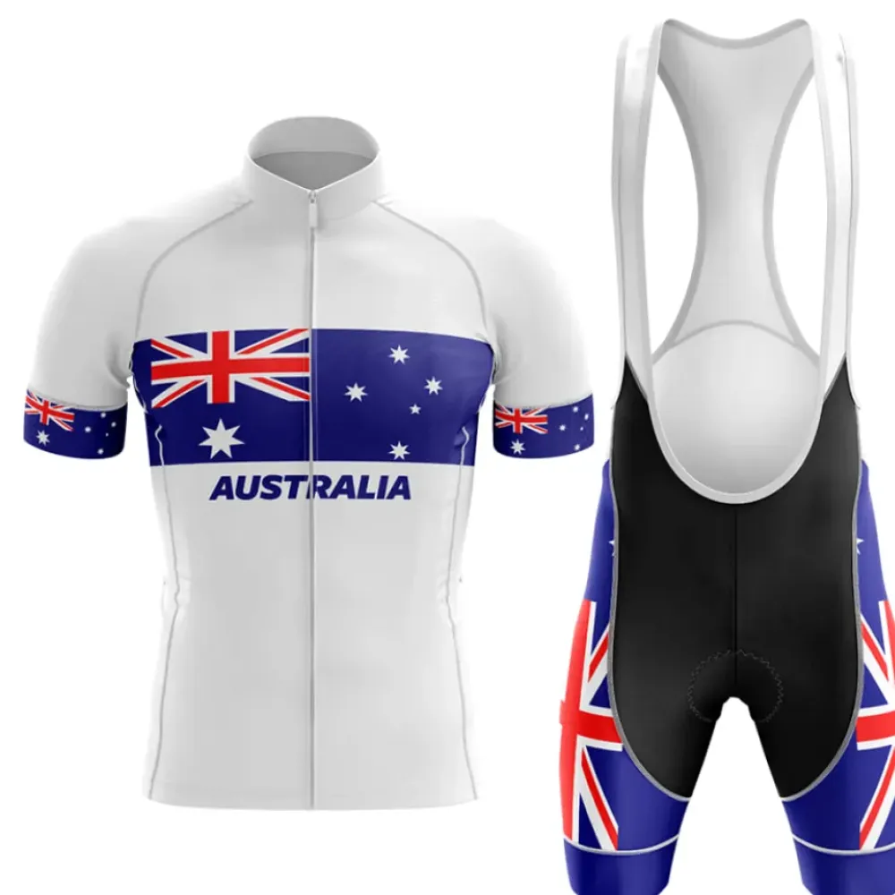 Australia V4 Cycling Kit Australian Flag White/Blue/Red