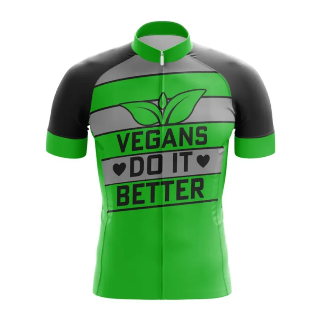 Vegan Cycling Jersey Green/Black/Grey