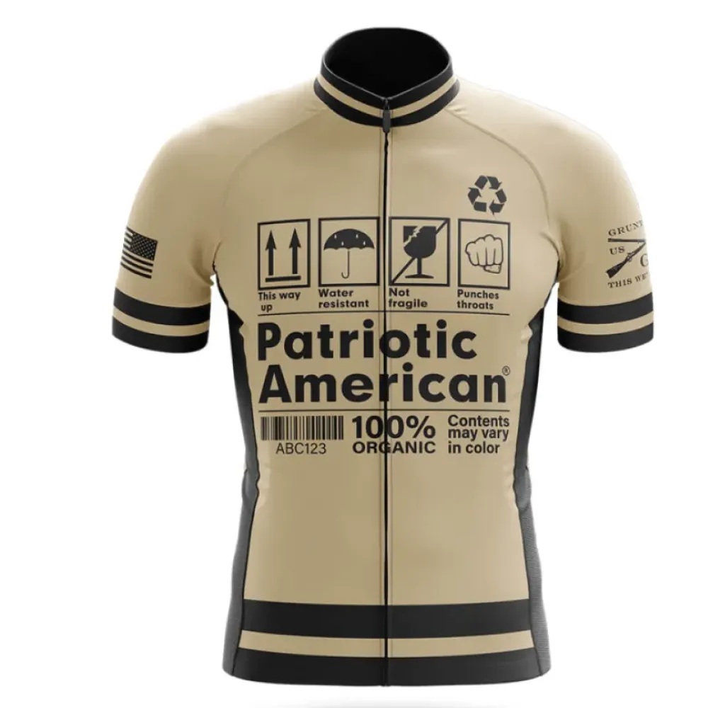 American Patriotic Cycling Jersey Tan/Black/Gold