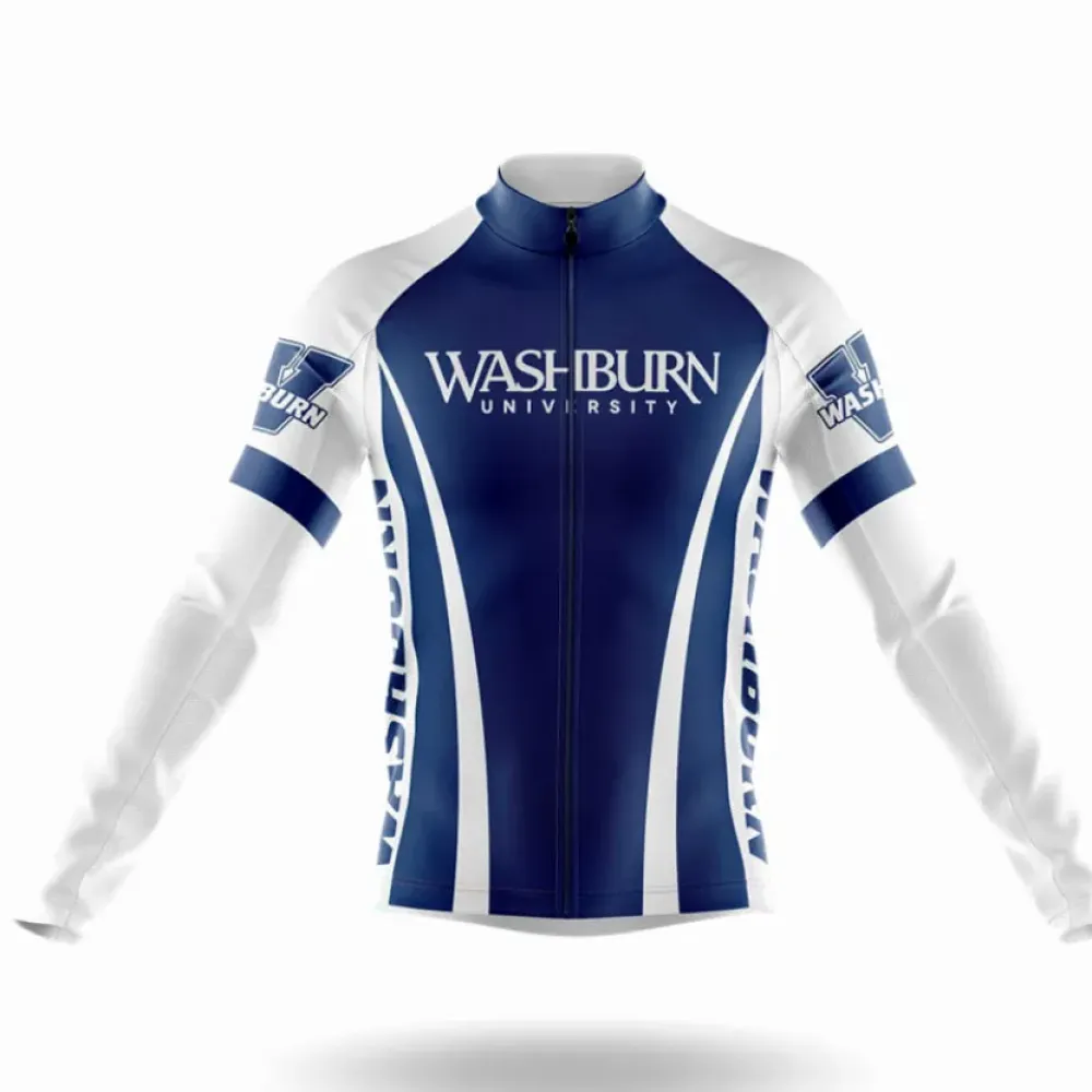 Washburn University Cycling Jersey Long Sleeve Navy/White/Blue