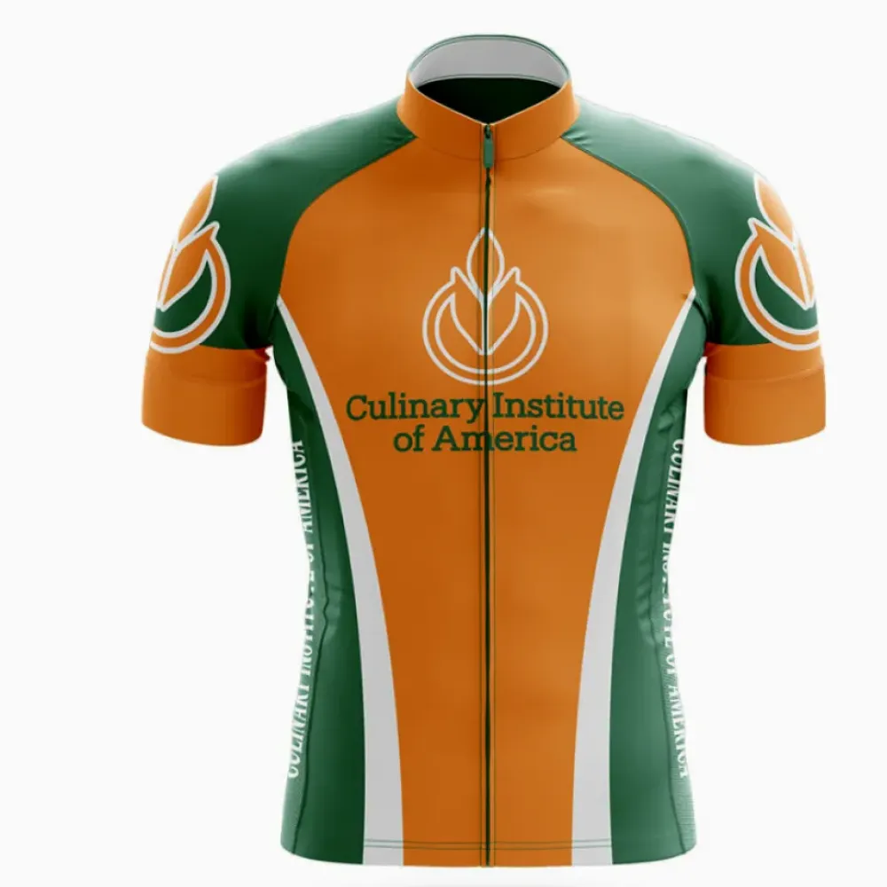 Culinary Institute of America Cycling Jersey Green/Orange/White