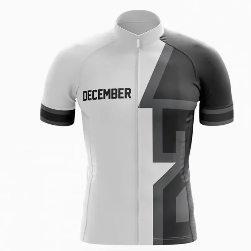 December Cycling Jersey Modern White/Black/Grey