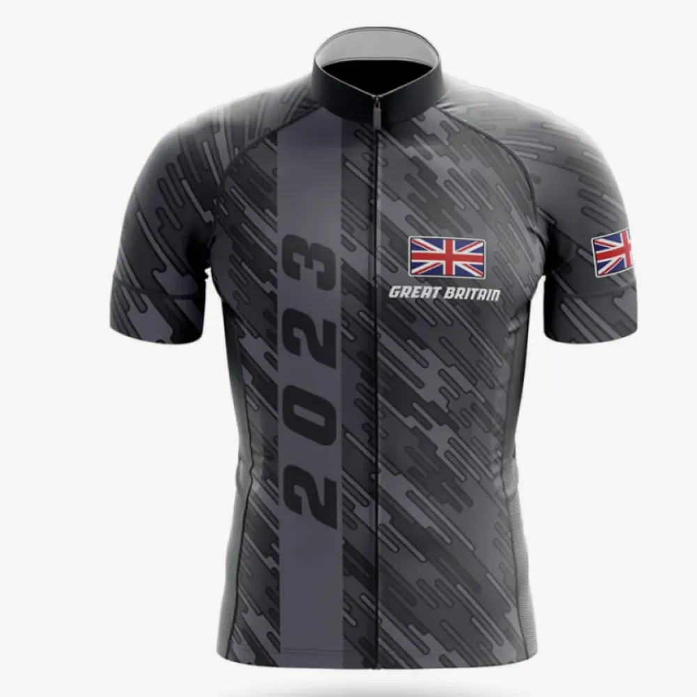Great Britain 2023 Cycling Jersey Modern Black/Gray/Red