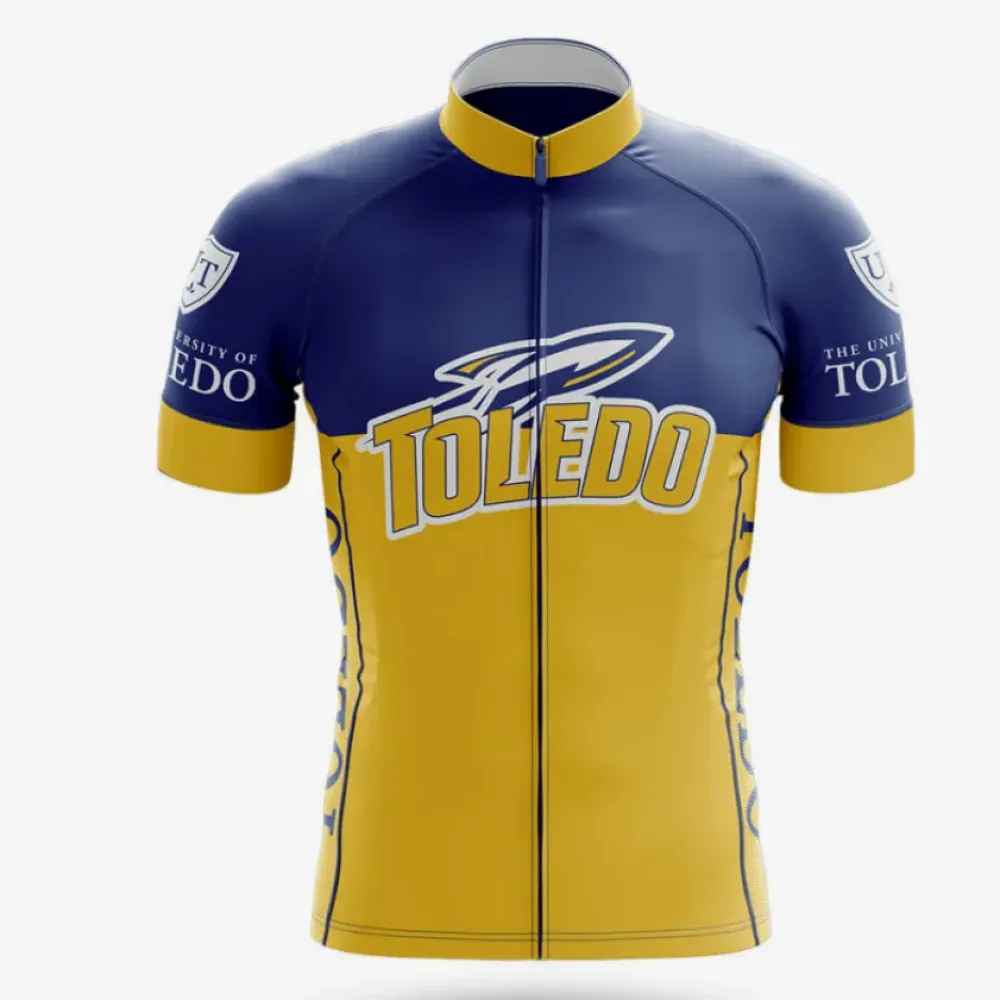 University of Toledo Cycling Jersey Feature Navy/Yellow/Gold